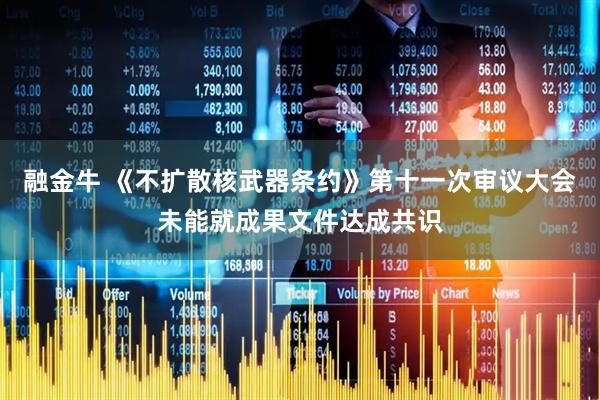 融金牛 《不扩散核武器条约》第十一次审议大会未能就成果文件达成共识